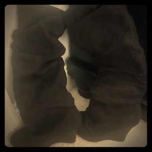 Slouchy suede wedge boots